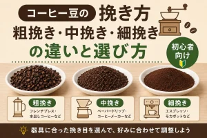 コーヒー豆の挽き方｜粗挽き・中挽き・細挽きの違いと選び方