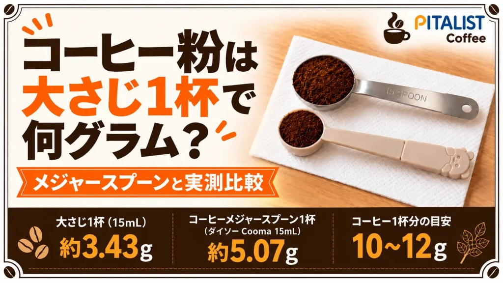 コーヒー粉は大さじ1杯で何グラム？メジャースプーンと実測比較