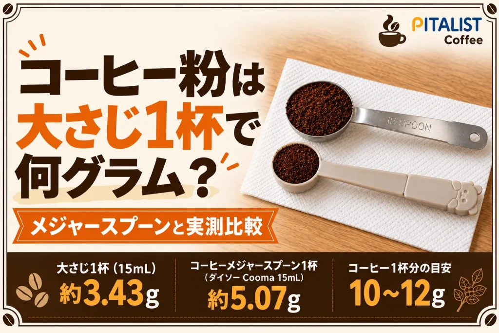 コーヒー粉は大さじ1杯で何グラム？メジャースプーンと実測比較